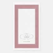 Serviette En Papier Mariage élégant Coeurs romantiques Dîner Rose Dust (Devant)