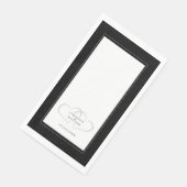Serviette En Papier Mariage élégant Coeurs romantiques Noir Blanc Dîne (Coin)