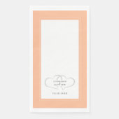 Serviette En Papier Mariage élégant Coeurs romantiques Peach Diner Chi (Devant)