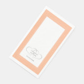 Serviette En Papier Mariage élégant Coeurs romantiques Peach Diner Chi (Coin)