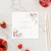 Serviette En Papier Mariage élégant de Blush & Ivory (En situation)