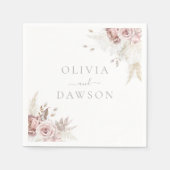 Serviette En Papier Mariage élégant de Blush & Ivory (Devant)