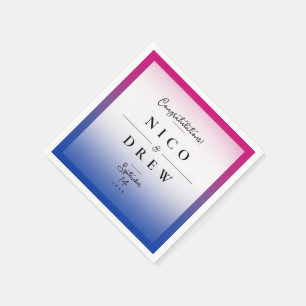 Serviette En Papier Mariage élégant de fierté bisexuelle
