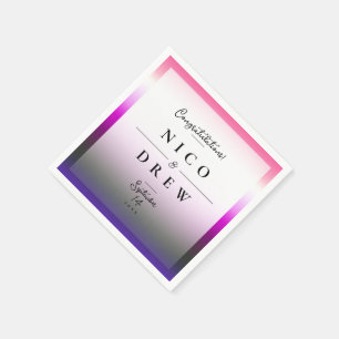Serviette En Papier Mariage élégant de fierté genderfluid