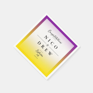 Serviette En Papier Mariage élégant de fierté intersexe