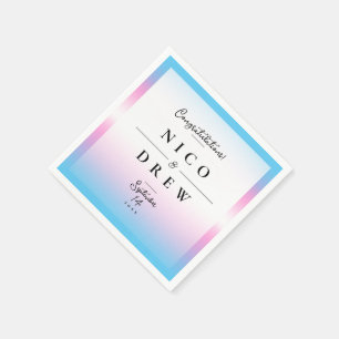 Serviette En Papier Mariage élégant de fierté trans