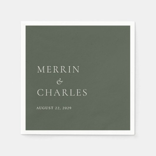 Serviette En Papier Mariage élégant de Merrin Moss (Devant)