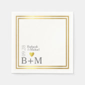 Serviette En Papier Mariage élégant de serviettes (noms et initiales) (Devant)