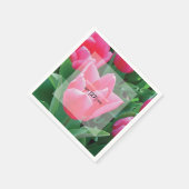 Serviette En Papier Mariage élégant de tulipes roses (Coin)