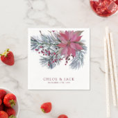 Serviette En Papier Mariage Élégant de Verdure d'Hiver (En situation)