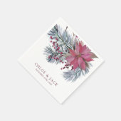 Serviette En Papier Mariage Élégant de Verdure d'Hiver (Coin)