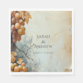 Serviette En Papier Mariage Élégant de Vignoble de Cave à Vin Aquarell (Devant)