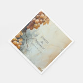 Serviette En Papier Mariage Élégant de Vignoble de Cave à Vin Aquarell (Coin)