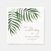 Serviette En Papier Mariage élégant en feuille de palme tropicale (Devant)