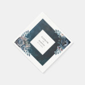 Serviette En Papier Mariage élégant en marbre bleu (Coin)