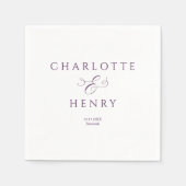 Serviette En Papier Mariage Élégant et Chic (Devant)