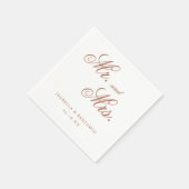 Serviette En Papier Mariage élégant et traditionnel en terre cuite (Coin)