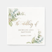 Serviette En Papier Mariage élégant Eucalyptus verdure (Devant)