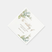 Serviette En Papier Mariage élégant Eucalyptus verdure (Coin)