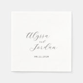 Serviette En Papier Mariage Élégant Formel Classique (Devant)