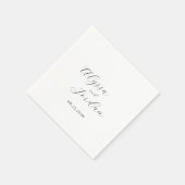 Serviette En Papier Mariage Élégant Formel Classique (Coin)