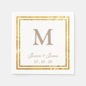 Serviette En Papier Mariage élégant Gold Modern Cocktail (Devant)