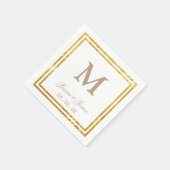 Serviette En Papier Mariage élégant Gold Modern Cocktail (Coin)