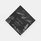 Serviette En Papier Mariage élégant gothique à fleurs sauvages (Coin)