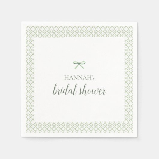 Serviette En Papier Mariage élégant Grandmillénaire avec Arche verte (Devant)