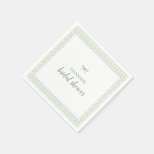 Serviette En Papier Mariage élégant Grandmillénaire avec Arche verte (Coin)
