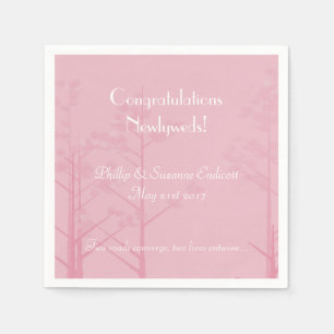 Serviette En Papier Mariage élégant mariés nouveaux mariés Rose Art Ar