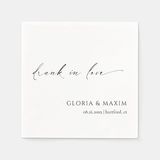 Serviette En Papier Mariage élégant minimal moderne formel (Devant)