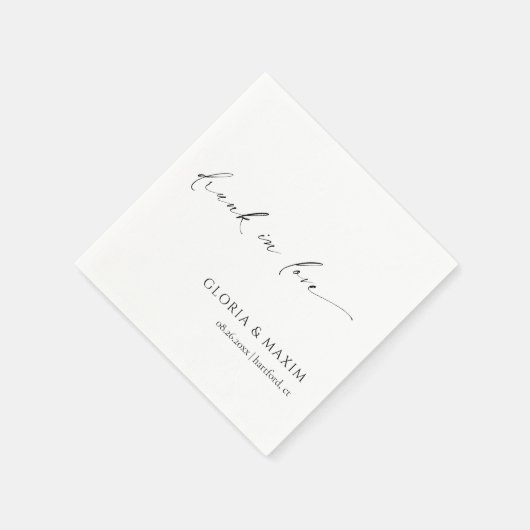 Serviette En Papier Mariage élégant minimal moderne formel (Coin)