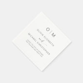 Serviette En Papier Mariage élégant minimaliste moderne (Coin)