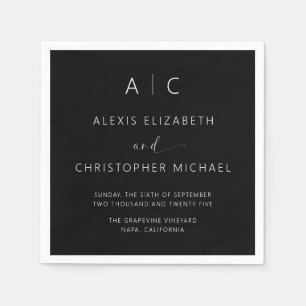 Serviette En Papier Mariage élégant minimaliste moderne