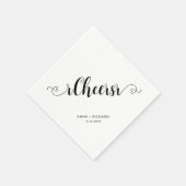 Serviette En Papier Mariage Élégant Minimaliste Vœux Personnalisés (Coin)