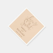 Serviette En Papier Mariage Élégant Moderne Doux Pêche Doux (Coin)