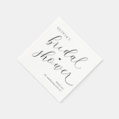 Serviette En Papier Mariage Élégant Moderne Noir et Blanc (Coin)