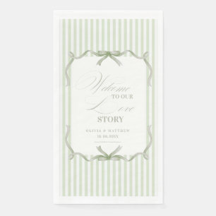 Serviette En Papier Mariage Élégant Moderne Vert Sauge