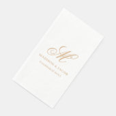 Serviette En Papier Mariage élégant monogramme (Coin)