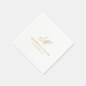 Serviette En Papier Mariage élégant monogramme (Coin)