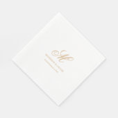 Serviette En Papier Mariage élégant monogramme (Coin)
