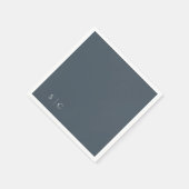 Serviette En Papier Mariage élégant Monogrammé bleu muet (Coin)