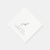 Serviette En Papier Mariage élégant monogramme gris script (Coin)