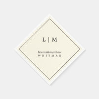Mariage élégant monogramme jaune beurre moderne
