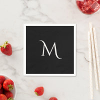 Mariage élégant monogramme noir et blanc
