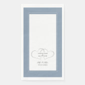 Serviette En Papier Mariage élégant Mr & Mrs Dusty Blue Chic Hearts (Devant)