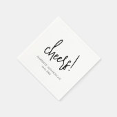Serviette En Papier Mariage élégant noir et blanc intemporel (Coin)