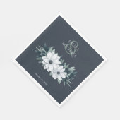 Serviette En Papier Mariage élégant papier Turquoise floral Napkin (Coin)