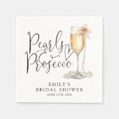 Serviette En Papier Mariage élégant perles et prosecco (Devant)